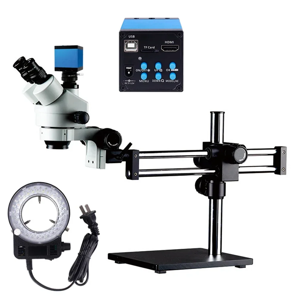 Trinocular Stereo Microscope 7X-45X - 2026/Микроскоп с двойной стойкой и устойчивым