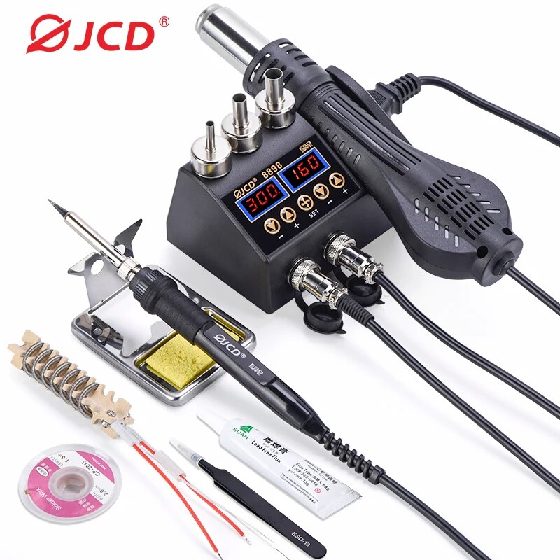 Паяльная станция JCD 8898 750  – обзор и цена 2 In 1 Soldering Rework Station 750W