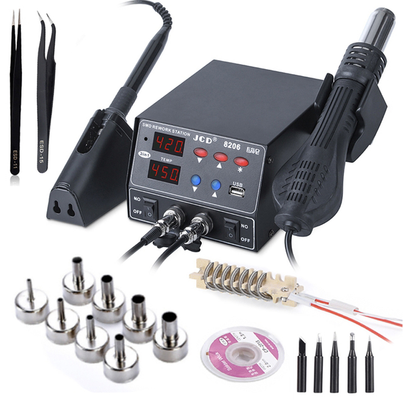 Паяльная станция JCD 8206 2-в- – обзор и цена 2 In 1 Soldering Rework Station 750W
