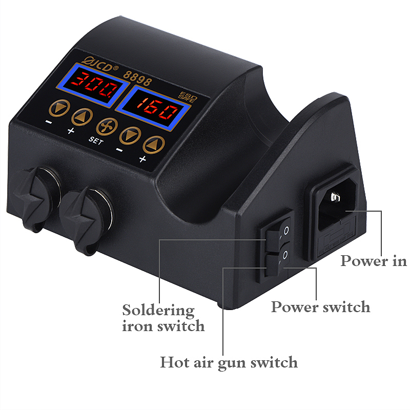 JCD 8898‑16 750W 2-в-1 Цифрова – обзор и цена 2 In 1 Soldering Rework Station 750W