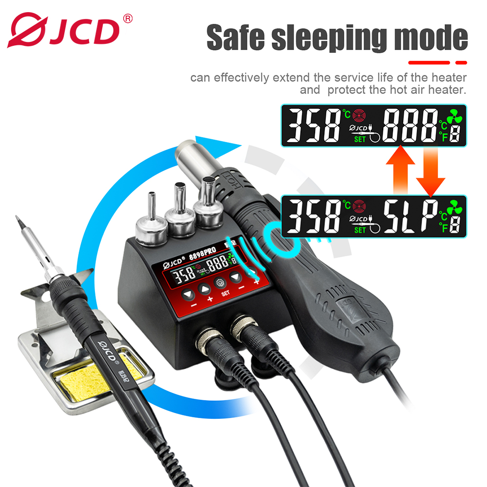 JCD 8898Pro Паяльная станция 2 – обзор и цена 2 In 1 Soldering Rework Station 750W